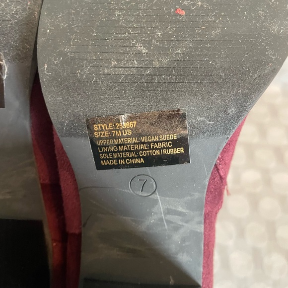 MOVING SALE! Dark maroon heeled Charlotte Russe bootie - Picture 8 of 8